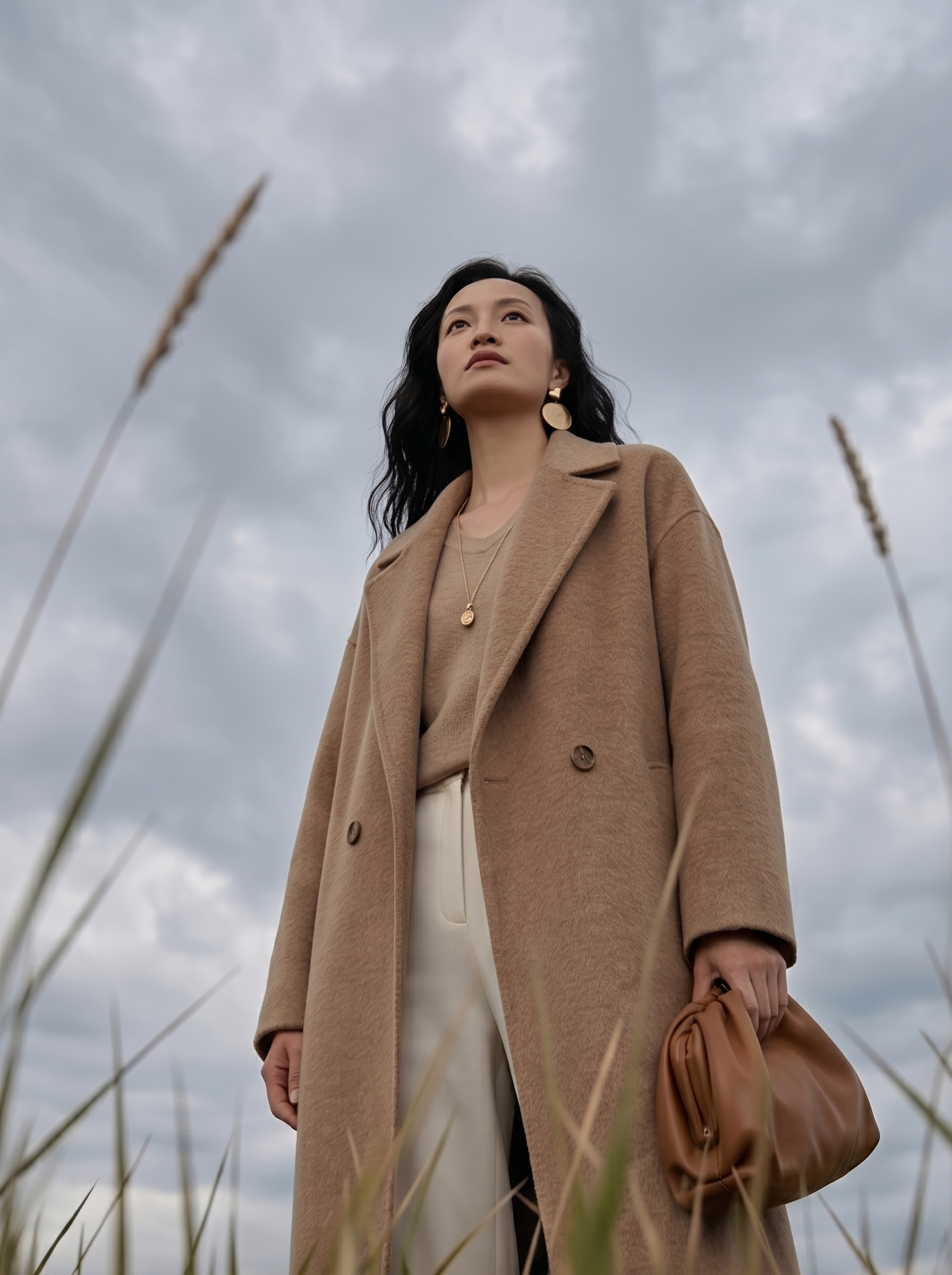 Manteau Huā Long camel, herbes sauvages Mongolie