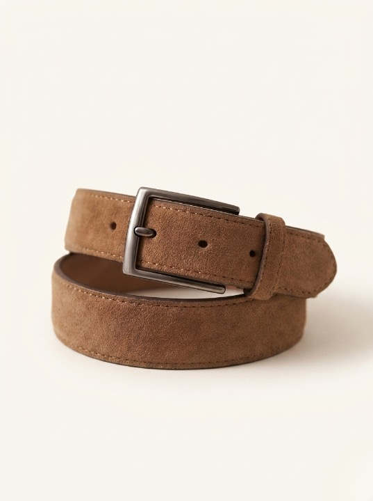 Ceinture Shā — cuir su&eacute;d&eacute; camel
