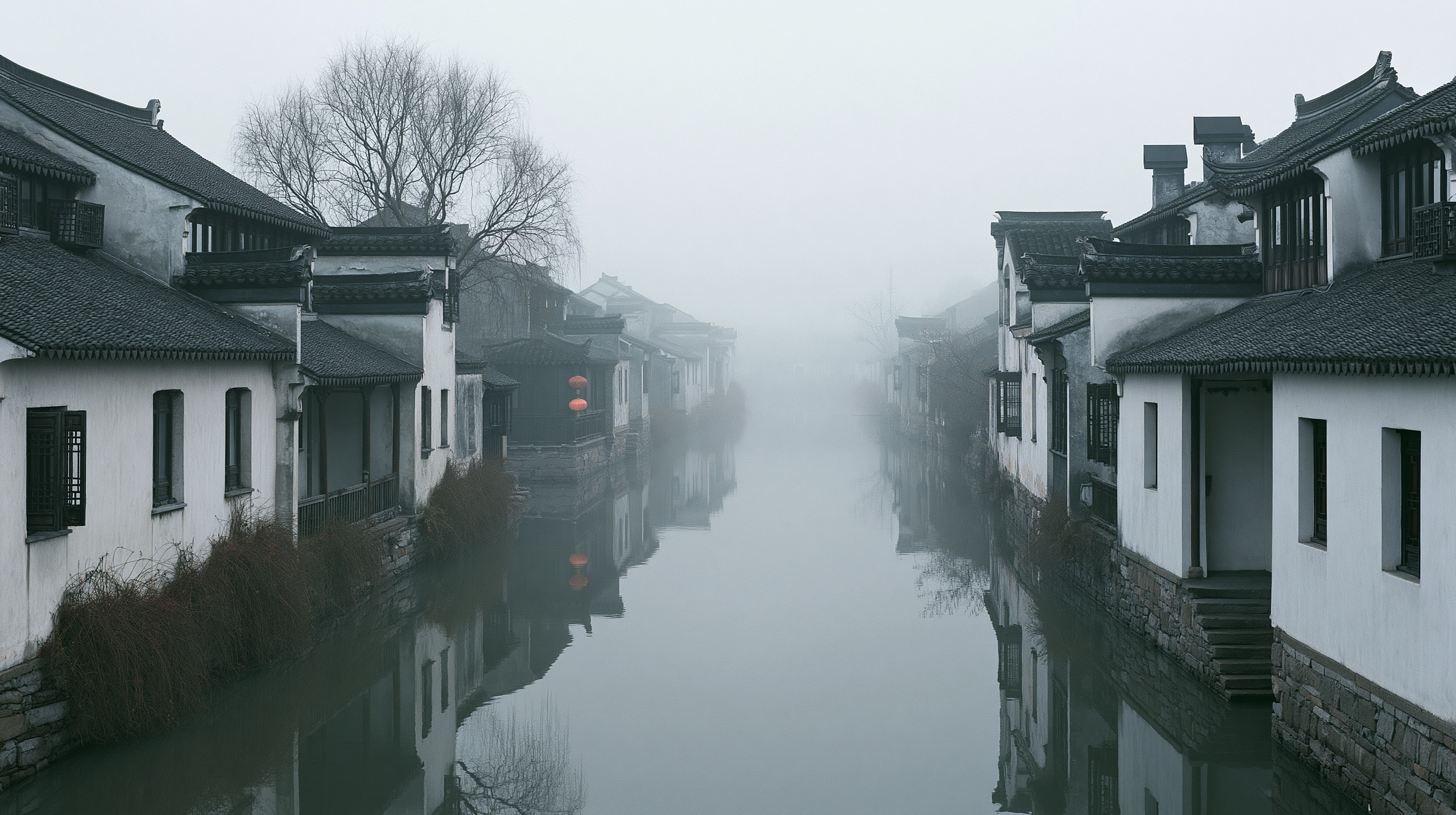 Canal de Suzhou dans la brume matinale — ville du textile chinois depuis 2 500 ans