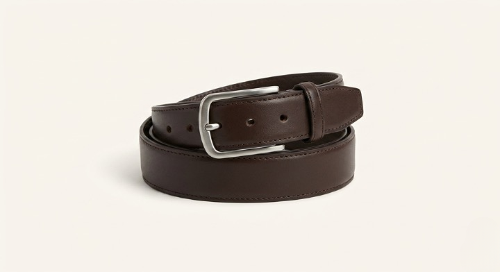 Ceinture Z&eacute; — cuir lisse chocolat